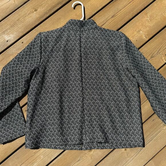 Eileen Fisher size M Recycled Cotton Blend Jacquard Flight Blazer Jacket - Picture 12 of 12